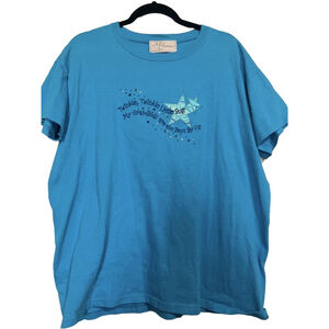 EUC MC Sportswear Graphic Studded Shirt, Turquoise Size XL